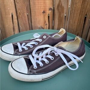 Converse Low Top Sneakers in Brown with White Accents